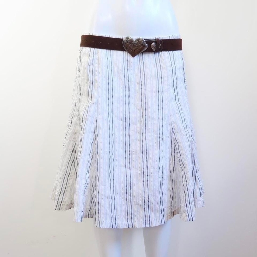 new york & company metallic stripe a line skirt